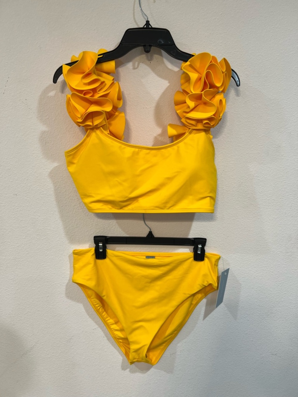 Antonio Melani Yellow Rosette Bikini Set NWT | Statement Swim | Size Large